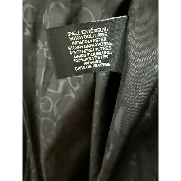 GUESS Vintage Wool Blend Double-Breasted Pea Coat Women’s Size S Black Y2K - Picture 6 of 6